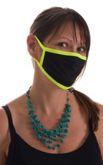 Black-Chartreuse 2-ply face mask 5