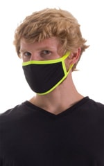 Black-Chartreuse 2-ply face mask 2