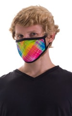 Diagonal Plaid-Black 2-ply face mask 5