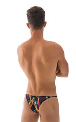 Super Low Brazilian Bikini in Tan Through RaveUp, Rear View