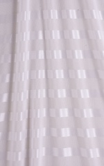 Micro Mini Skirt in Semi Sheer White Satin Stripe and Mesh Fabric