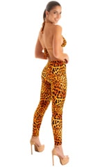 Womens Low Rise Leggings - Fashion Tights in Golden Leopard 2