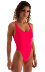 baywatch womens one piece swimsuit high cut skinz swimwear in sheer coral