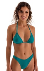 Classic Triangle Swimsuit Top in Deep Jade, Front View