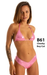 Womens Cheeky Boy Swim Shorts in Mystique Bubblegum Pink 5