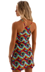 Cover Up Mini Dress in Classic Tie Dye, Rear View